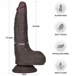 7'' Sliding Skin Pro II Dual Layer Silicone Dong (Black)
