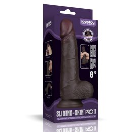 8'' Sliding Skin Pro II Dual Layer Silicone Dong (Black)