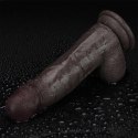 8'' Sliding Skin Pro II Dual Layer Silicone Dong (Black)
