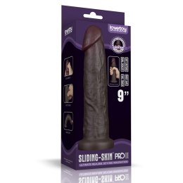 9'' Sliding Skin Pro II Dual Layer Silicone Dong (Black)