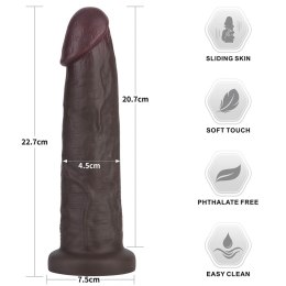 9'' Sliding Skin Pro II Dual Layer Silicone Dong (Black)