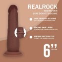 Dual Density Silicone Realistic Sliding Skin Dildo - 6" / 15,5 cm - Brown
