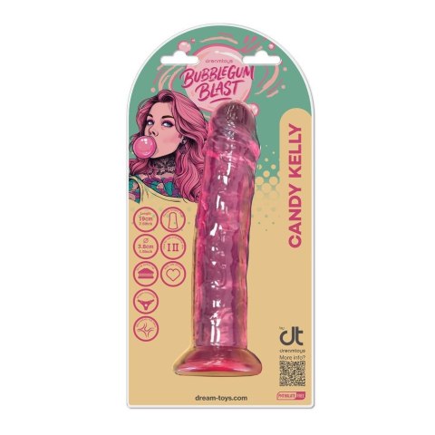 BUBBLEGUM BLAST CANDY KELLY PINK CLASSIC JELLY 7,5 INCH DONG