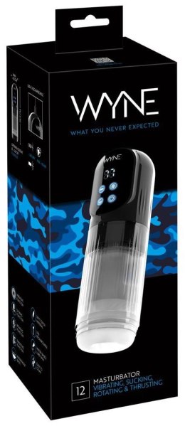 WYNE Masturbator - 4w1 - Wibracja Ssanie Rotacją i Ruch Posuwisty
