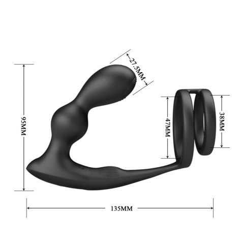 MR PLAY - VIBRATING ANAL PLUG with RING - Remote Control 12 functions