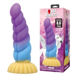 Power Monsters Unicorn - 22 cm Rippled Monster Silicone Dildo
